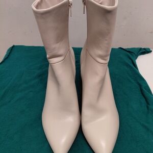 Elegant Cream Ankle Boots